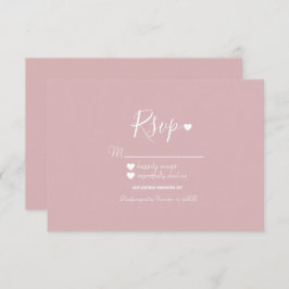 Convite RSVP de Cor e Rosa Simples Moderno