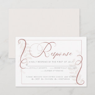 Convite RSVP de Escolha de Média   Cayenne e Blush