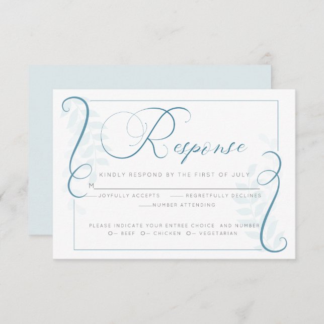 Convite RSVP de Escolha de Média | Rolagem Simplística de  (Frente/Verso)