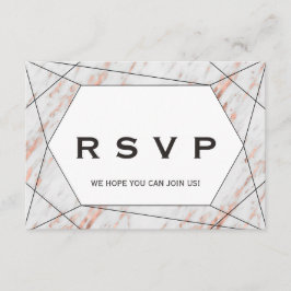 Convite RSVP de Escolha de Menu de Mármore Geométrico em R