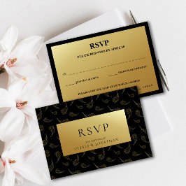 Convite RSVP de Escolha de Refeição de Casamento de Penas 