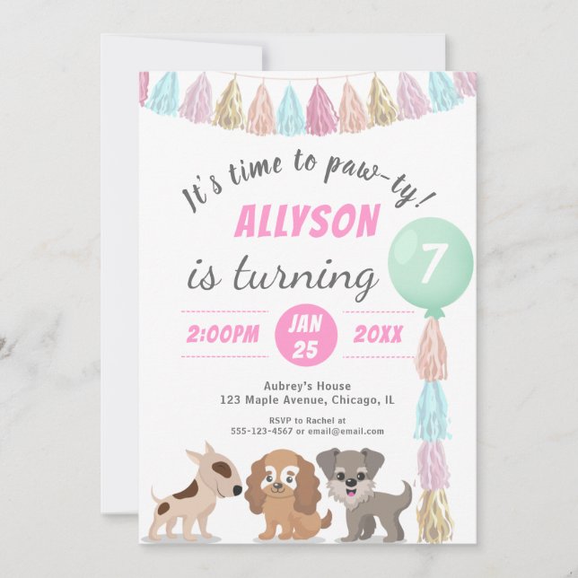 Convite RSVP de festas de aniversário de desenho animado (Frente)