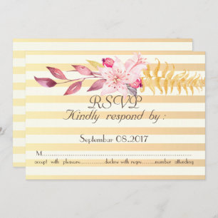 Convite RSVP de Flores com Escala de Chic Moderna