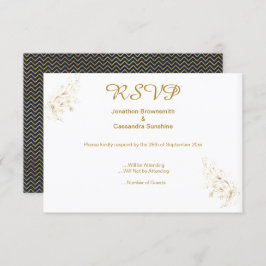 CONVITE RSVP DE GLITTER DOURADO DE MARINHO SIMPLES ELEGANT