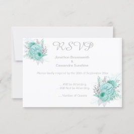 CONVITE RSVP DE GLITTER FLORAL SIMPLES E ELEGANTE