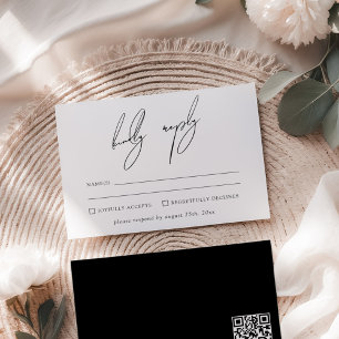 Convite RSVP de Letra Moderna Minimalista e Caprichosa