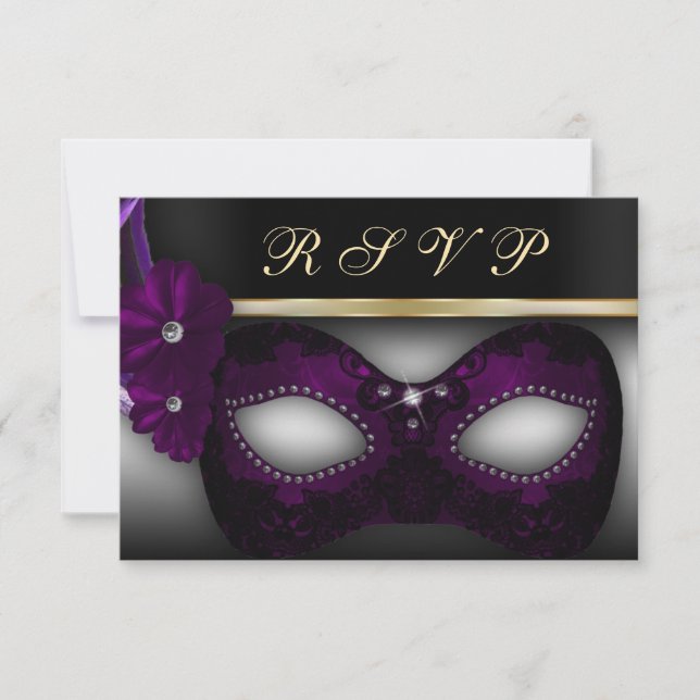Convite RSVP de mascarada (Frente)