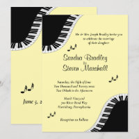 RSVP de Música do Teclado Piano com Menu Amarelo