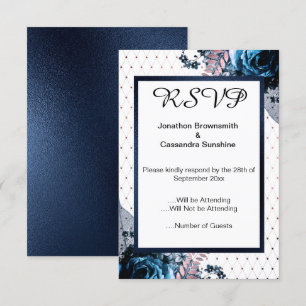CONVITE RSVP DE PADRÃO FLORAL SIMPLES E ELEGANTE