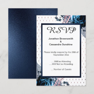 CONVITE RSVP DE PADRÃO FLORAL SIMPLES E ELEGANTE