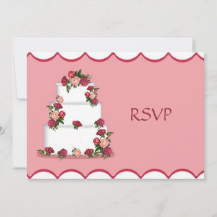 Convite RSVP de Recepção de casamento de Bolo Casado