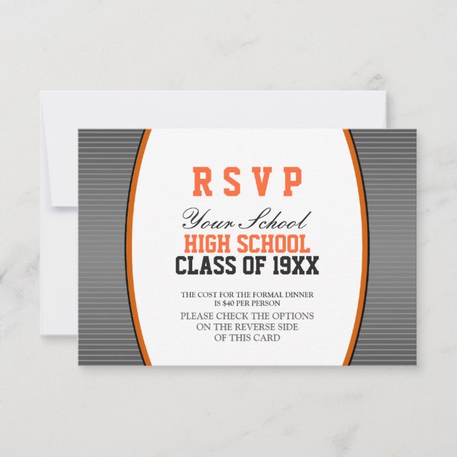 Convite RSVP de Reunião de Classe Personalizável (Frente)