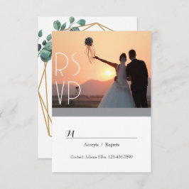 Convite RSVP de Script Greenery Elegante