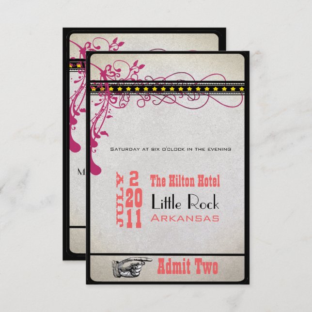 Convite RSVP de Tíquete da Playbill (Reprodução) (3,5 x 5) (Frente/Verso)