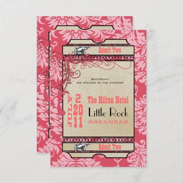 Convite RSVP de Tíquete da Playbill (Reprodução) (3,5 x 5) (Frente/Verso)