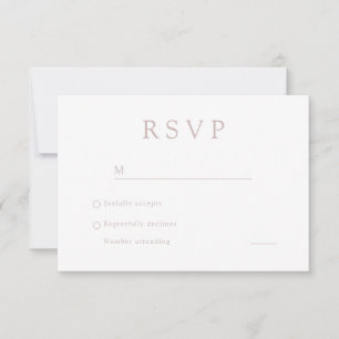 Convite RSVP Digital Elegante Dusty Pink & White Weding