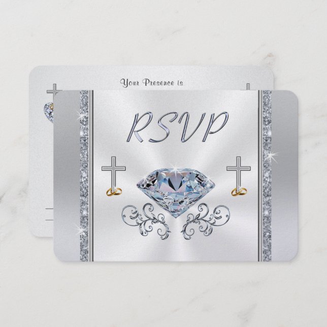 Convite RSVP do 60º Aniversário com a Escolha do Menu (Frente/Verso)