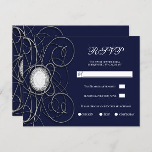 Convite RSVP do Aniversário do Diamond e do Sapphire Azul