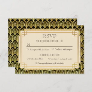 Convite Rsvp do art deco do vintage