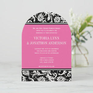 Convite RSVP do Casamento tema damasco Yseta rosa