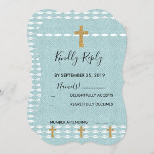 Convite RSVP do Cristo Cruz de Jesus Luz