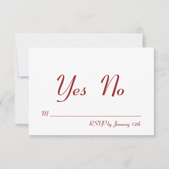 Convite RSVP do dia de os namorados (Frente)