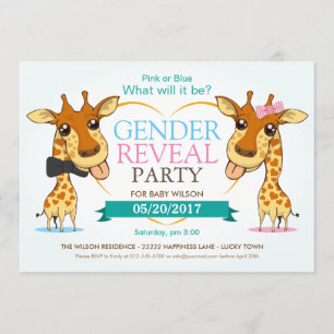 Convite RSVP do Partido de Revelação do Gênero da Girafa R