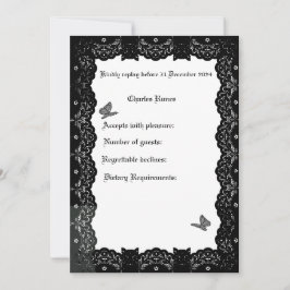 Convite RSVP do Tema de Casamento Gótico