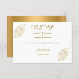 CONVITE RSVP DOURADO DA LEAF DOURADA ELEGANTE SIMPLES