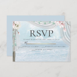 Convite RSVP | Elegant Beach Driftwood Floral Arbor