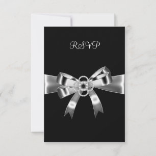 Convite RSVP Elegante Arco de Metal Preto Prata 3