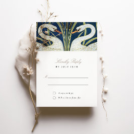 Convite RSVP Elegante Swan para Casamento