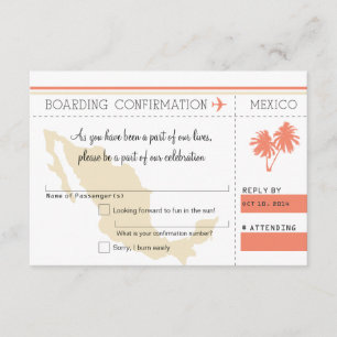 Convite RSVP Embarque Passe Para O MÉXICO