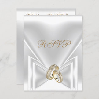 Convite RSVP Evento Elegante Dourado Prata Branco