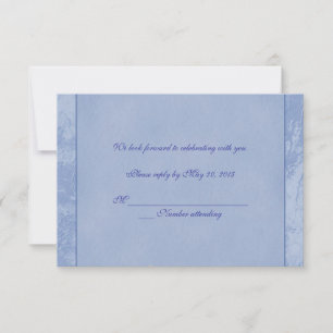 Convite RSVP Floral Azul Embutido