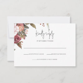 Convite RSVP Floral Boho Neutro Rústico