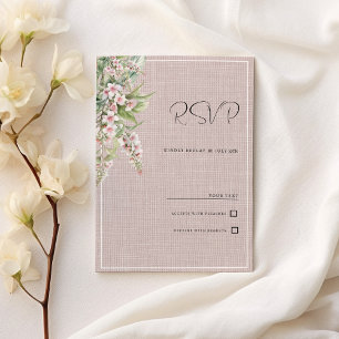 Convite RSVP floral da horta-rosa-rosada-rosada
