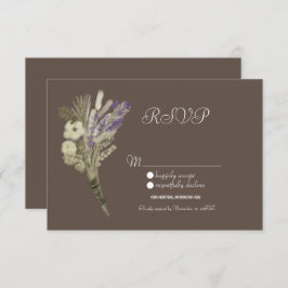 Convite RSVP Floral de Botânica Russo da Lavanda de Aquare