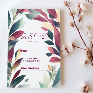 Convite RSVP floral de burlagem de laranja tropical