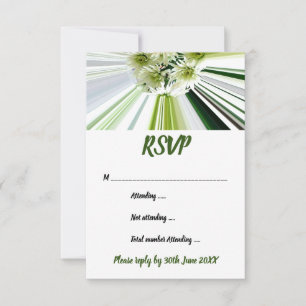 Convite RSVP Floral em Branco Verde