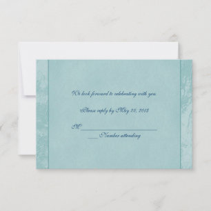 Convite RSVP Floral Embutido Aqua