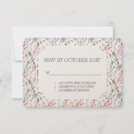 Convite RSVP Floral Românico do Jardim Rosa