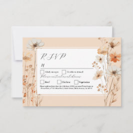Convite RSVP Flores para casamentos Boho Florals Bohomian