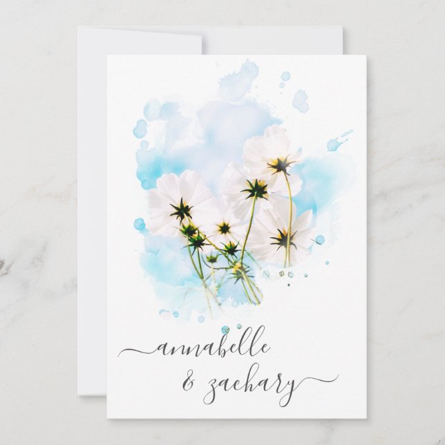 Convite *~* RSVP - Flores Rosa QR SKY FLORAL FLORAL AR15 C (Frente)