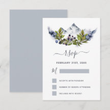 RSVP Floresta Montanhosa Rústica Aquarela Moderna