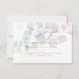 Convite RSVP | Folhagem Delicada De Aquarela Eucalyptus