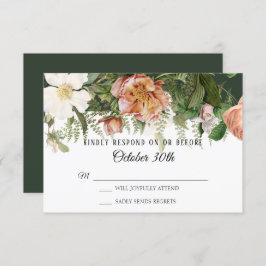 Convite RSVP Forest Blush Ivory Rosa Ferns