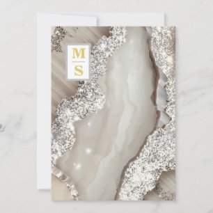 Convite *~ RSVP IVORY Silver Iniciais QR AR66 Casamento