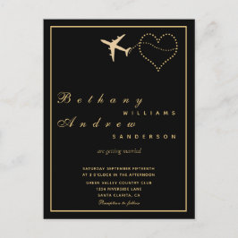 Convite RSVP l de Casamento Preto Dourado Tudo em