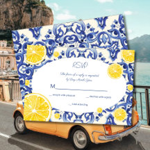 Convite RSVP Limão La Dolce vita Moderno